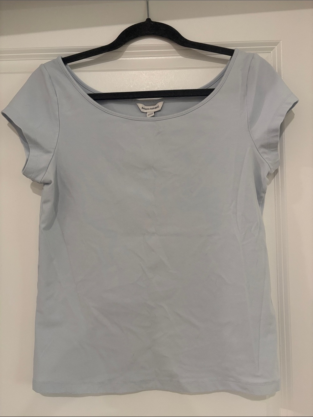 Banana Republic Refined Scoop-Neck T-shirt - Cirrus Blue, Large